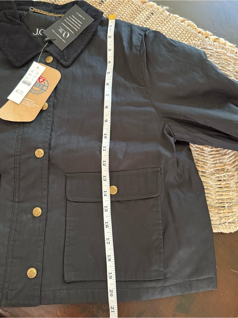 NWT J. Crew Cropped Barn Jacket in black ripstop cotton - Picture 6 of 6